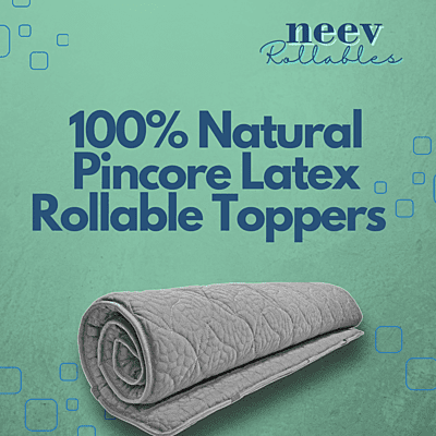 Neev 2 Inches 100% Natural Pincore Latex Rollable Topper