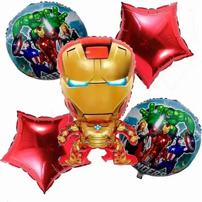5 PC Ironman Theme Foil Balloon 5 PC Ironman Theme Foil Balloon