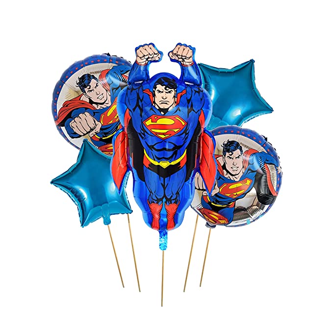 5 PC Superman Theme Foil Balloon 5 PC Superman Theme Foil Balloon