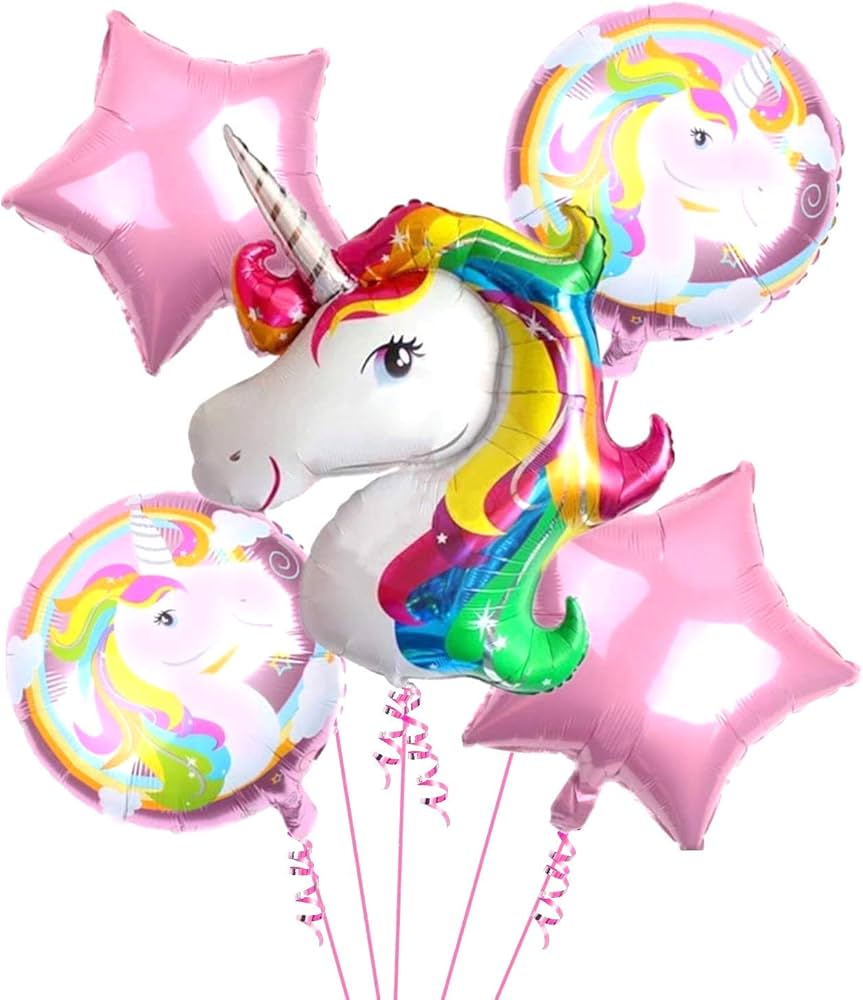 5 PC Unicorn Theme Foil Balloon 5 PC Unicorn Theme Foil Balloon