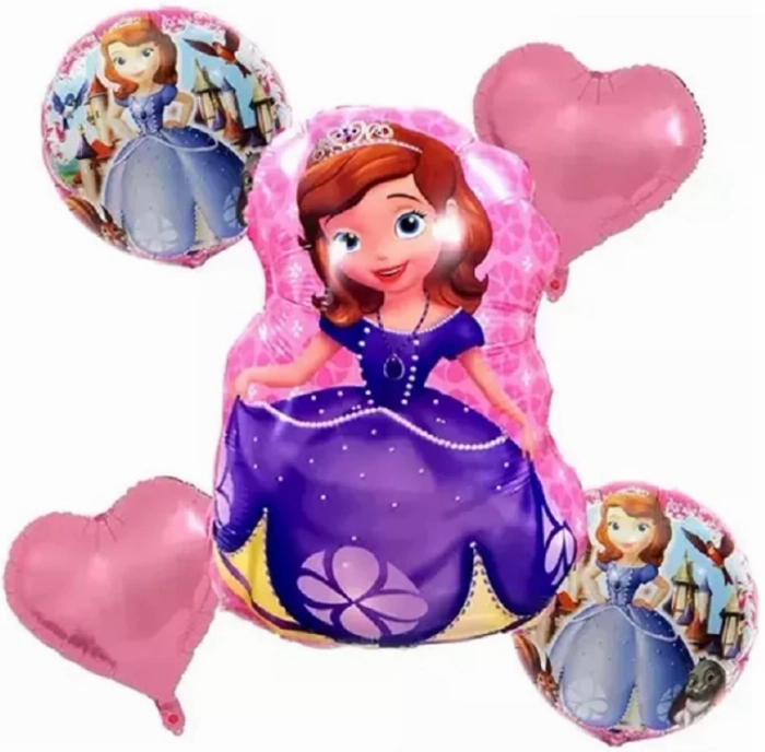5 Pc Sofia Foil Balloon 5 Pc Sofia Foil Balloon