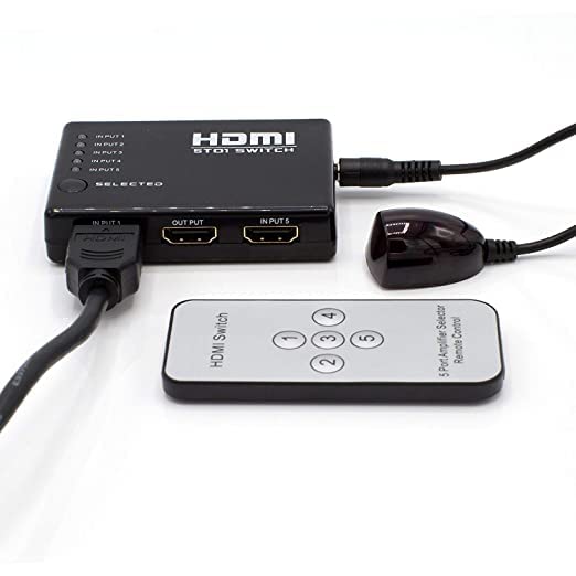 HDMI Switcher with PIP & IR Remote Control Multiple Devices on a Single Screen, Supports UHD for Bluray, PVR/Netflix/Roku/Kodi Box, PS4/PS3 HDMI Switcher with PIP & IR Remote Control Multiple Devices on a Single Screen, Supports UHD for Bluray, PVR/Netflix/Roku/Kodi Box, PS4/PS3