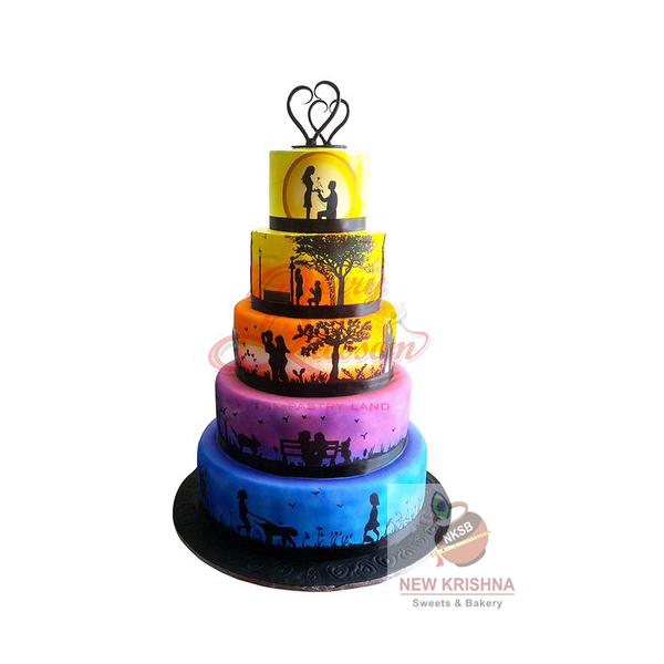 5 Tier 5 Kg Wedding Cake