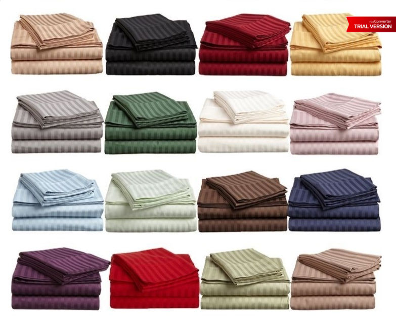 Sofrito Bedsheet Glace Cotton 300 TC - Striped - Crimson Red