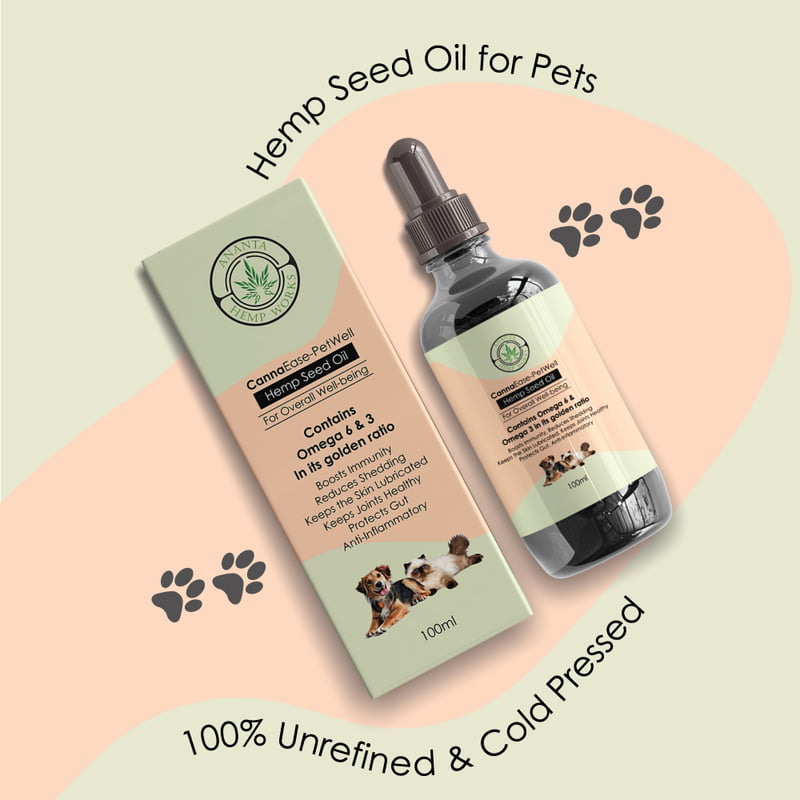 PetWell Hemp Seed Oil for Dogs & Cats - 100ml PetWell Hemp Seed Oil for Dogs & Cats - 100ml