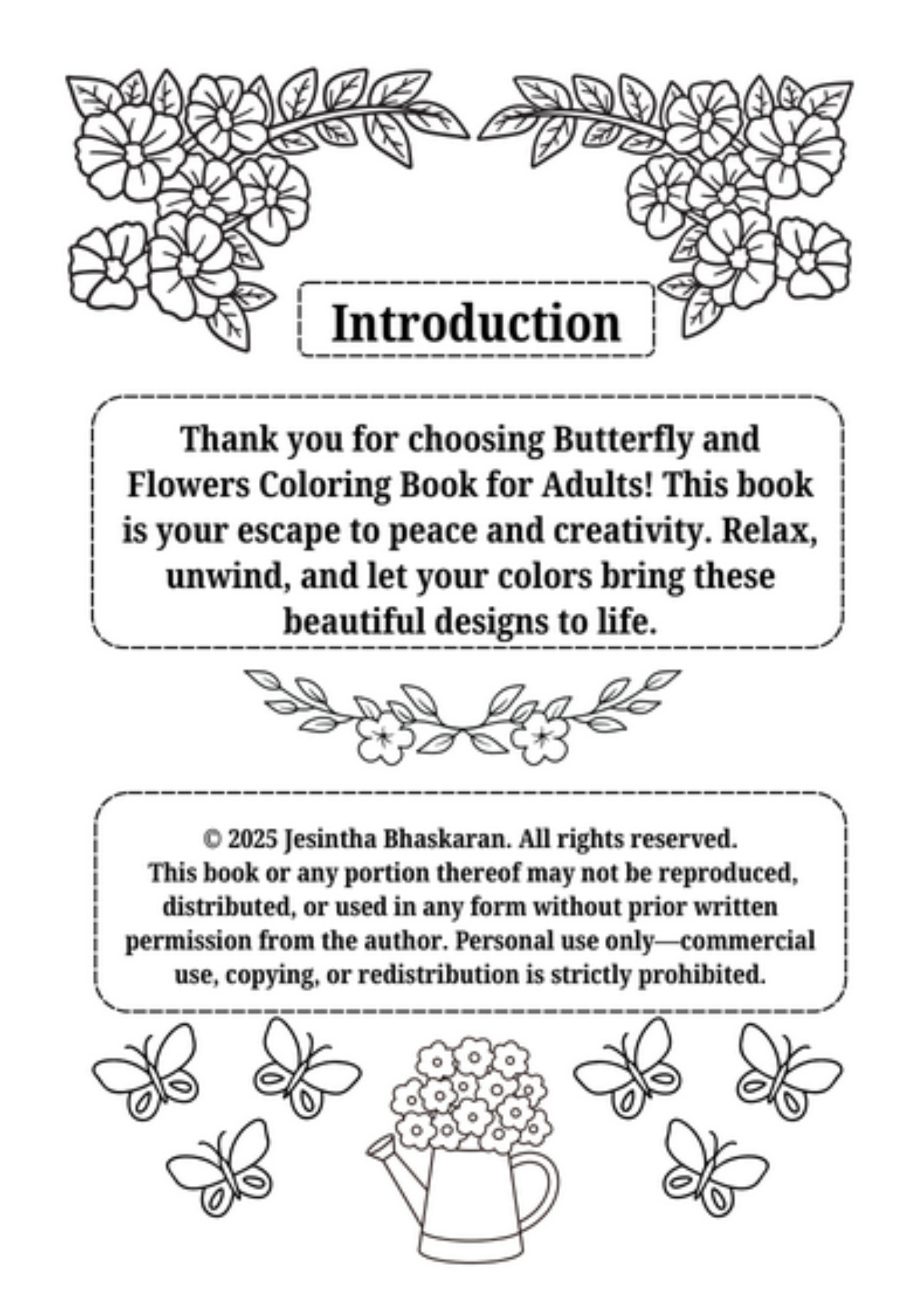Butterfly And Flowers Coloring Book For Adults Butterfly And Flowers Coloring Book For Adults