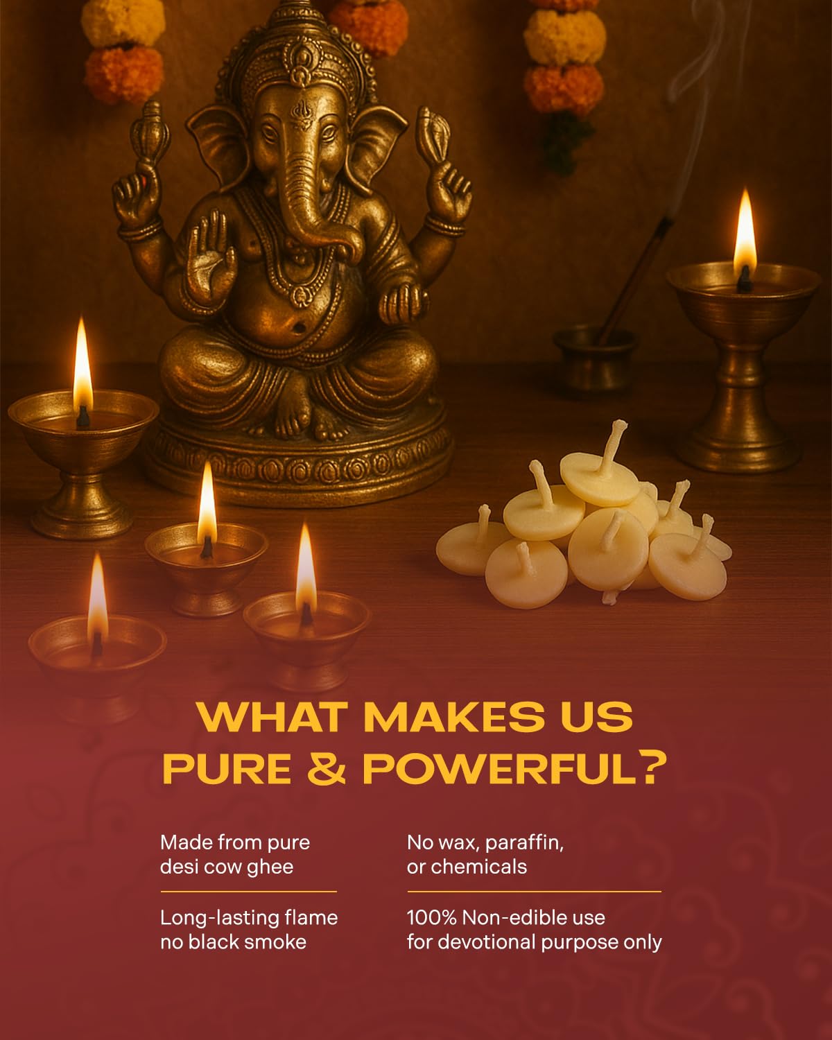 GRANULES Ghee Diya for Puja  100 Pieces  (pack of 1) GRANULES Ghee Diya for Puja  100 Pieces  (pack of 1)