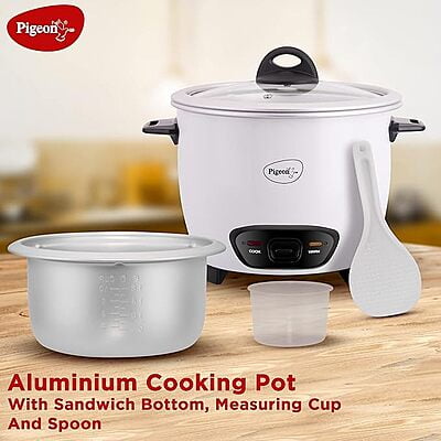 Pigeon Joy 1.0 SDX 1-Liter 400-Watt Rice Cooker (White)