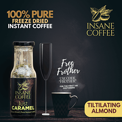 Insane Coffee Freeze Dried Tiltilating Almond 50 Grams