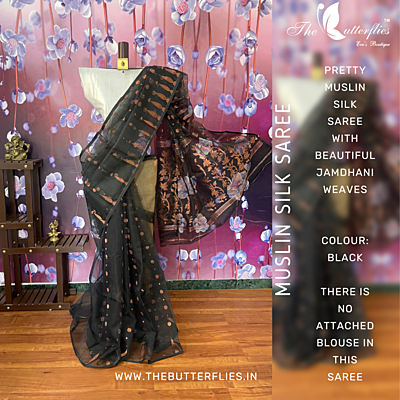 Pure Muslin Silk With Jamdani Weaves MKTSSCS20799