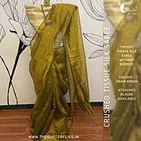 CRUSHED TISSUE SILK SAREE USTSTES23523 CRUSHED TISSUE SILK SAREE USTSTES23523