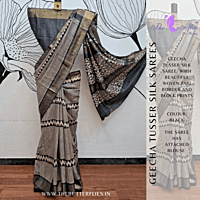 PURE GEECHA TUSSER SILK SAREE YBRSTSK23453 PURE GEECHA TUSSER SILK SAREE YBRSTSK23453