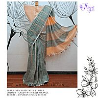 PURE LINEN SAREE YBRSLIN23598 PURE LINEN SAREE YBRSLIN23598