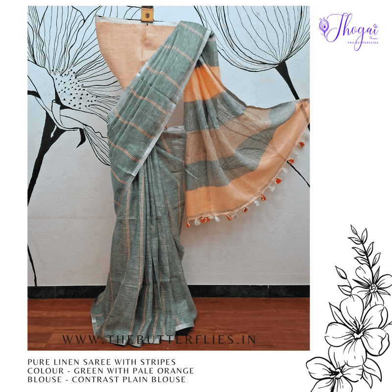 PURE LINEN SAREE YBRSLIN23598 PURE LINEN SAREE YBRSLIN23598