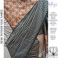 SEMI TUSSER SILK SAREE DCMSTSK23717