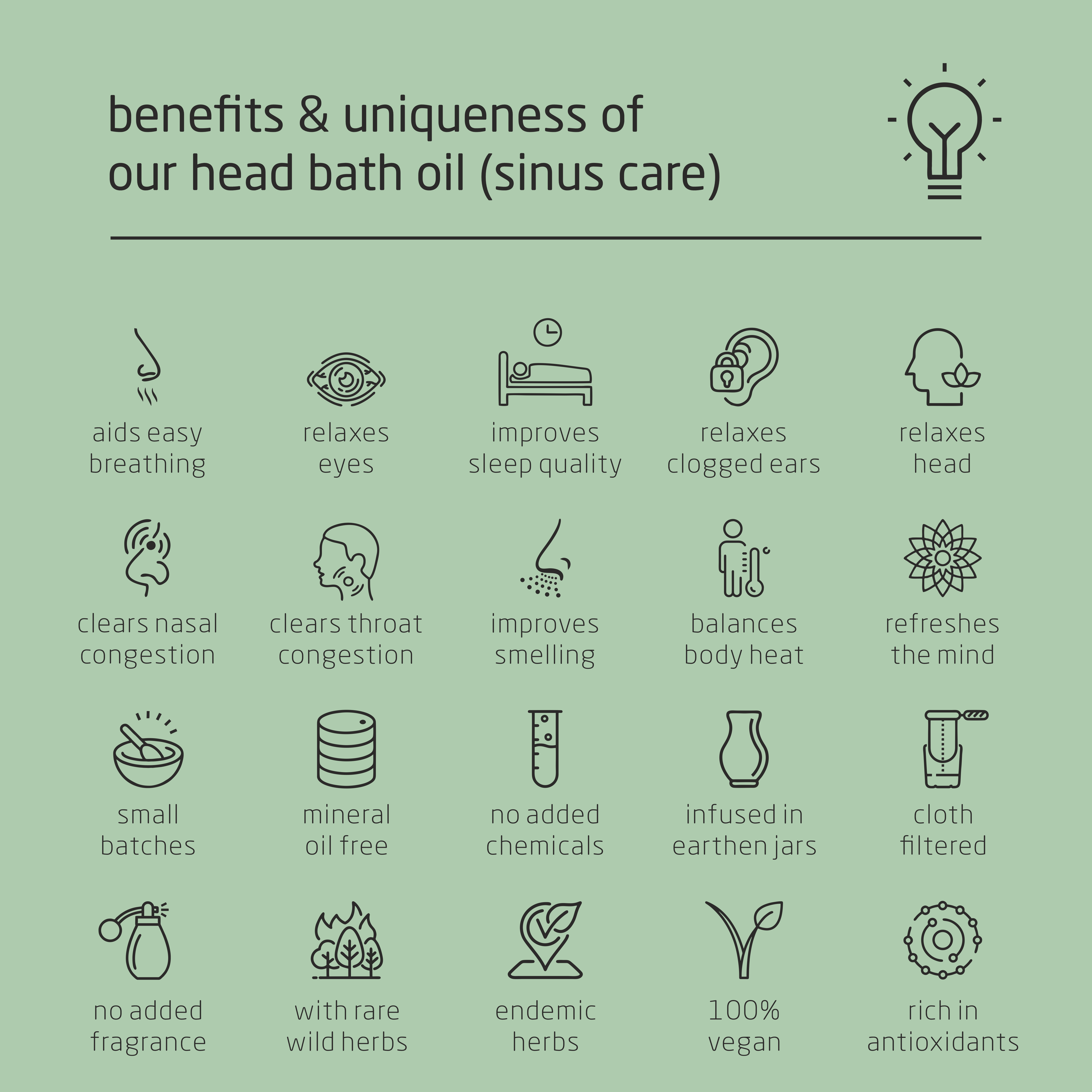 Premium Herbal Cold-Infused Head Bath Oil (Sinus Care) - 100ml Premium Herbal Cold-Infused Head Bath Oil (Sinus Care) - 100ml