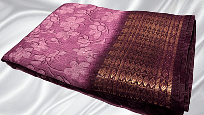 Bhagalpuri Floral Saree - Rose