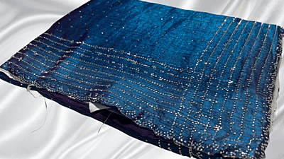 Space Galaxy Stone Designer Line Saree - Blue Purple
