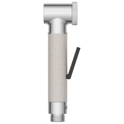 HF-01 Brass Round Health Faucet With Hook & 1.2 Mtr. S.S. Tube (Ivory)