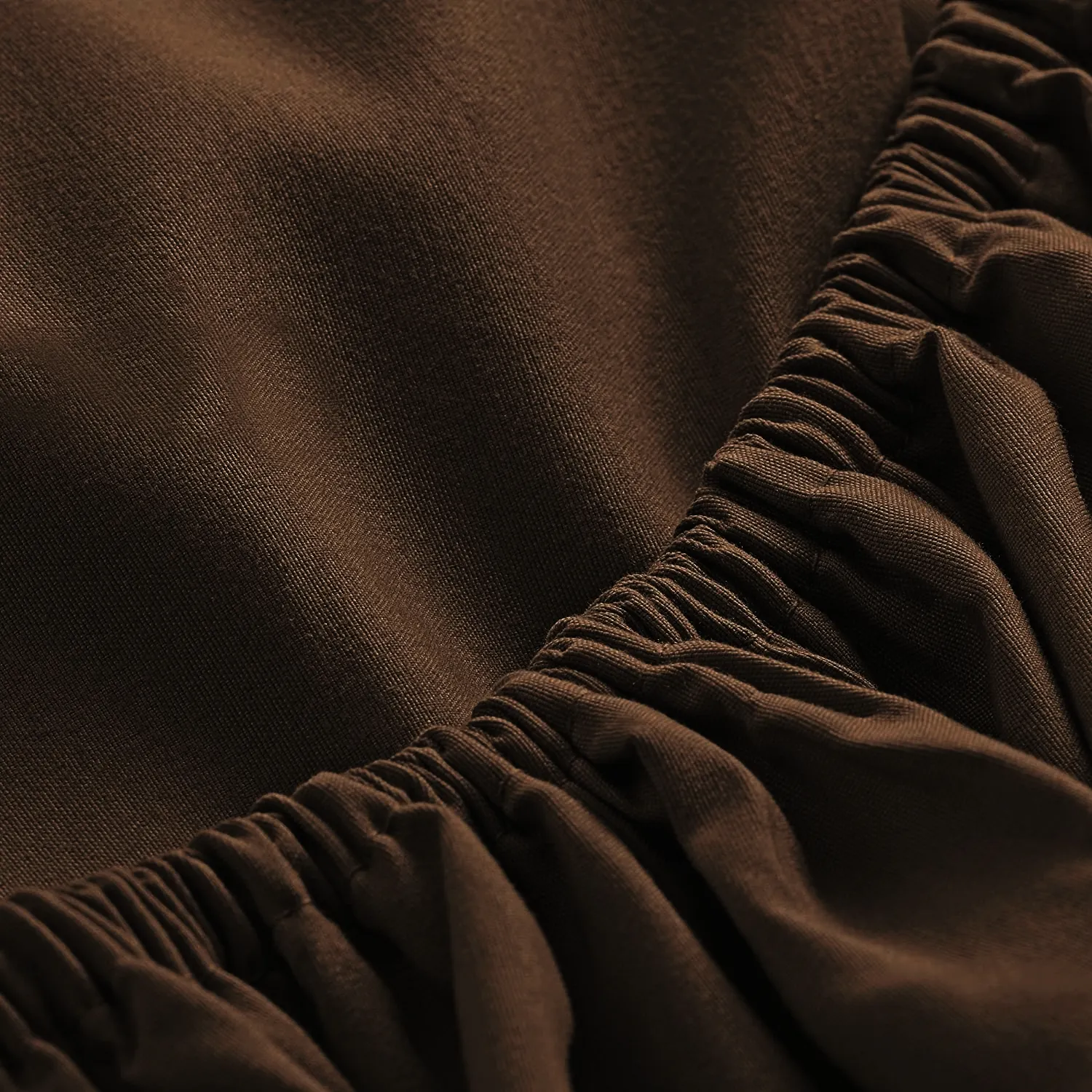 Bedsheet (Fitted) Glace Cotton 300 TC - Plain - Dark Coffee