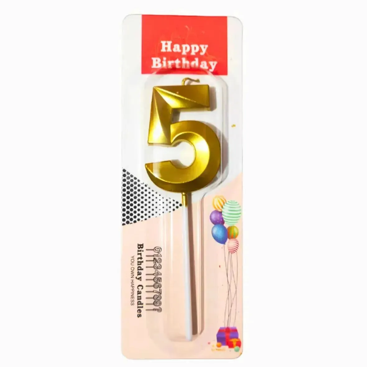 Number 5 Metallic Party Candle Number 5 Metallic Party Candle