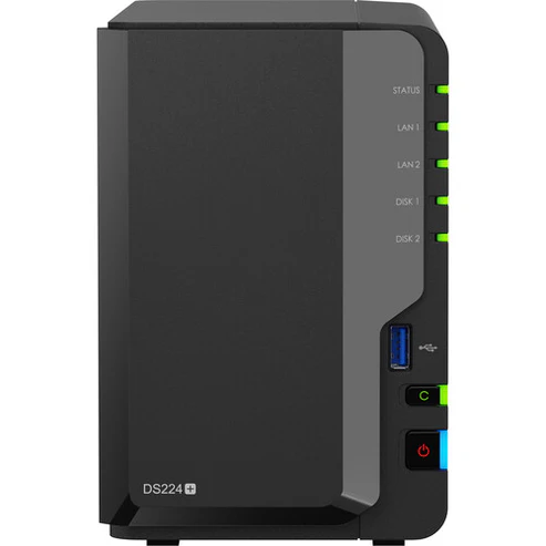 Synology DiskStation DS224+ 2-Bay Network Attached Storage Enclosure - Black Synology DiskStation DS224+ 2-Bay Network Attached Storage Enclosure - Black
