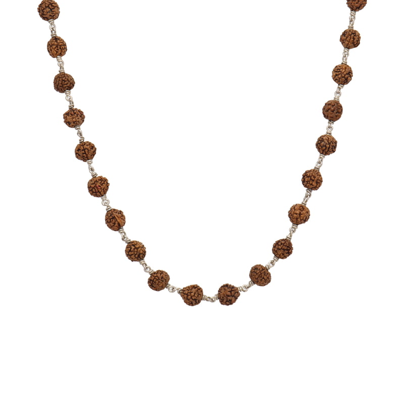 Silver Tied Rudraksha Malai/Chain