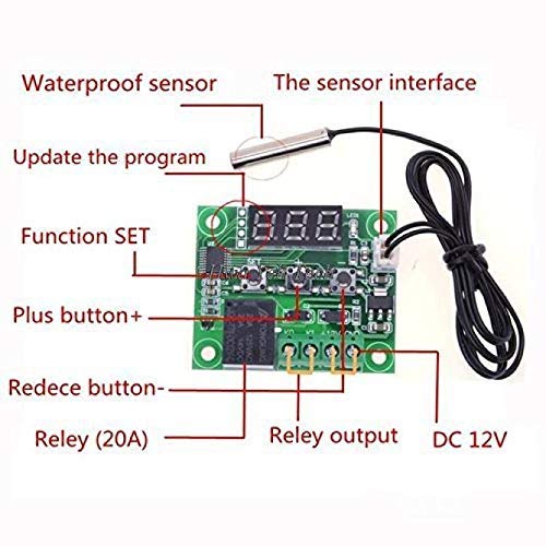 XH W1209 12V Digital Temperature Controller Module W/ Display and NTC Temp Sensor XH W1209 12V Digital Temperature Controller Module W/ Display and NTC Temp Sensor