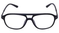 Unisex Large Square Spectacle Frames. Matte Black Color Frame. Transparent ARC Lens.