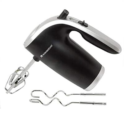 Wonderchef Onyx 5 Speed Electric Hand Mixer 300W SS Whisk Beaters & Dough Hooks