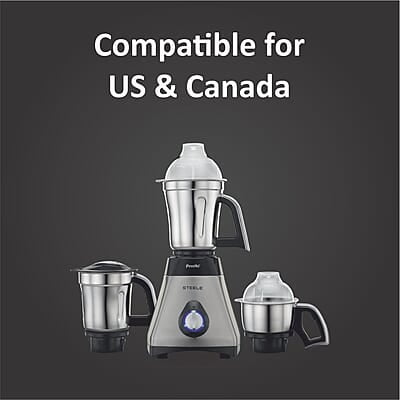 Preethi Steele 110 V, MG-206, 550 Watt, 3 Jars, Turbovent Technology, 2 years product warranty