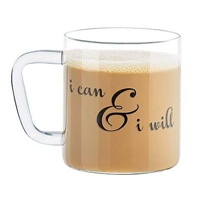 Borosil Classic I Will Mug, 305 ml, Transparent