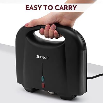 Borosil Klassy 800 Watt Sandwich Maker, 2 Slice Sandwich Maker, Non-stick Nontoxic plates opens 90°, BPA & PTFE Free Borosil Klassy 800 Watt Sandwich Maker, 2 Slice Sandwich Maker, Non-stick Nontoxic plates opens 90°, BPA & PTFE Free