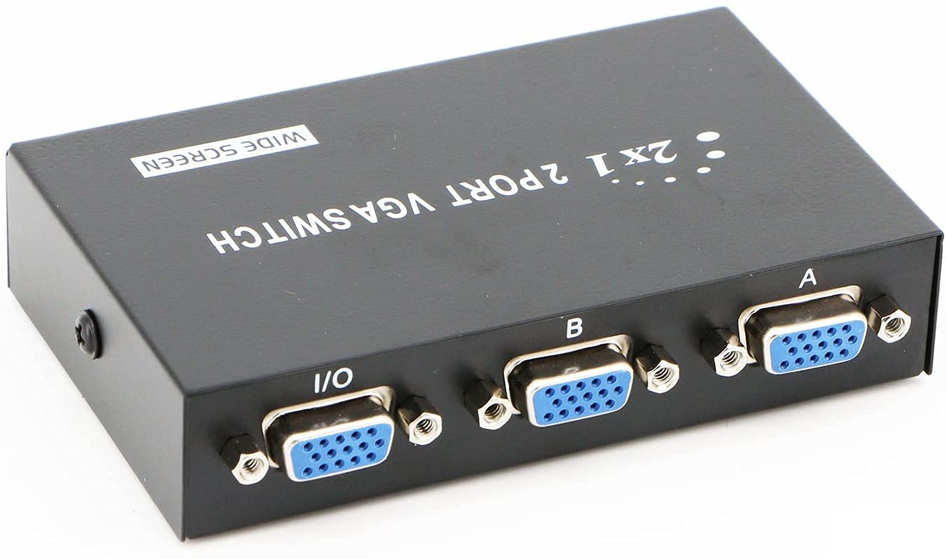 VGA 2 in 1 Out 2 Port VGA Switch Press Button Two Way VGA Video Switch for PS4 ,PC, TV,Projector ,Monitor VGA 2 in 1 Out 2 Port VGA Switch Press Button Two Way VGA Video Switch for PS4 ,PC, TV,Projector ,Monitor