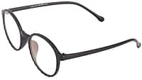 Unisex Medium Round Spectacle Frame. Glossy Black Color Frame. Transparent ARC Lens.