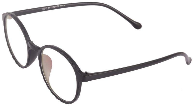 Unisex Medium Round Spectacle Frame. Glossy Black Color Frame. Transparent ARC Lens. Unisex Medium Round Spectacle Frame. Glossy Black Color Frame. Transparent ARC Lens.