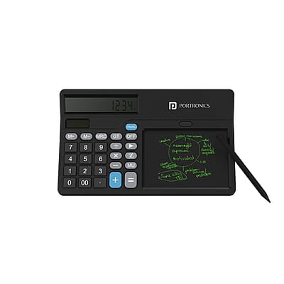 Portronics Ruffpad Calc 2 2-in-1 Calculator & LCD Writing Pad with 14.4 cm Writing Area, Multi Function Digital Calculator Stylus Pen for Students