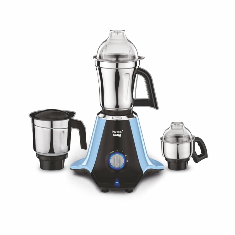 Preethi Plastic Taurus Pro Mg-259 Mixer Grinder, 1000 Watt, Blue-Black, 3 Jars, 2Yr Guarantee