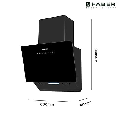 Faber 60cm 1200 m³/hr Vertical Wall Mounted Chimney Filterless Two Way Suction Auto Clean