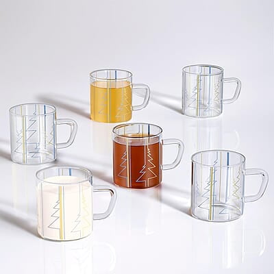 Borosil Vision Sintra Tea n Coffee Classic Mug Set of 6 Pcs 210 ml | Borosillicate Glass, Microwave Safe, Scratch Resistance, Lightweight | for Chai, Green Tea, Milk Borosil Vision Sintra Tea n Coffee Classic Mug Set of 6 Pcs 210 ml | Borosillicate Glass, Microwave Safe, Scratch Resistance, Lightweight | for Chai, Green Tea, Milk