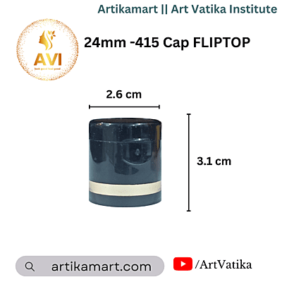 24mm -415 Cap FLIPTOP Black with Gold Foiling 24mm -415 Cap FLIPTOP Black with Gold Foiling