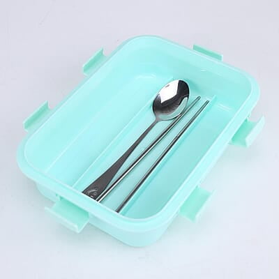 Bear Family Stainless Steel Lunch box| Tiffin Box with 700ML + 150 ML Capacity| Cutlery, Sealed Ring & Airtight container Bear Family Stainless Steel Lunch box| Tiffin Box with 700ML + 150 ML Capacity| Cutlery, Sealed Ring & Airtight container