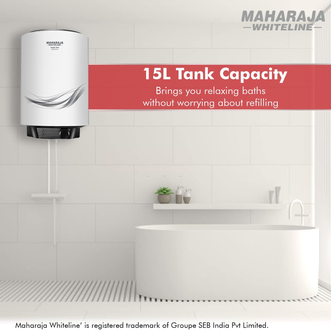 Maharaja Whiteline Aquic Neo Plus Water Heater/Geyser, 15 Liters