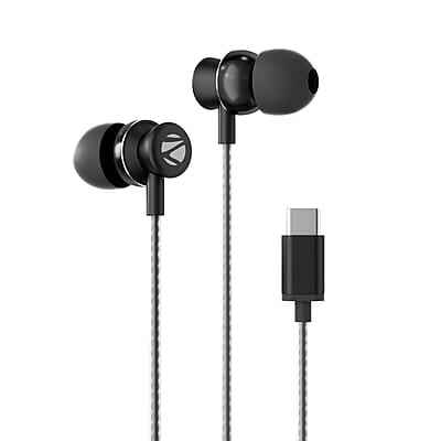 ZEBRONICS BUDS C10 in-Ear Type-C Earphone with in-line Mic, Metallic Design, Volume Control, 1.2m Cable, 10mm Driver