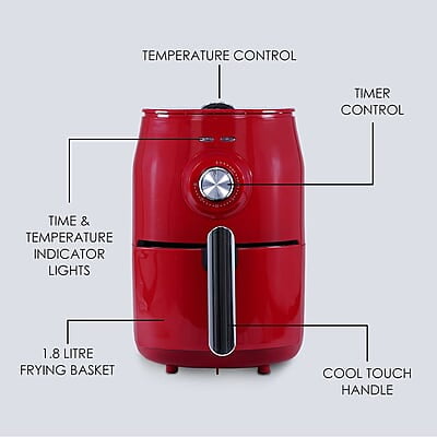 Wonderchef Crimson Edge Air Fryer for Home and Kitchen 1.8 Litres Non-stick Basket 1000 Wattage