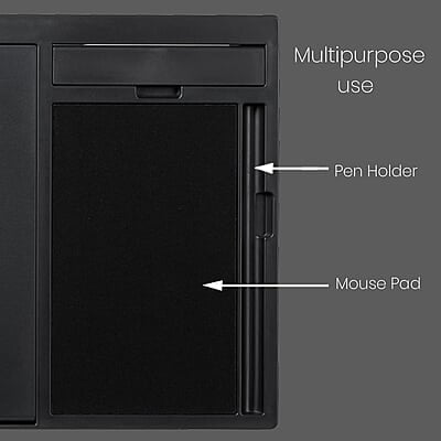 Portronics My Buddy G Laptop Desk with Storage & Mouse Pad, Adjustable Height, Compatible