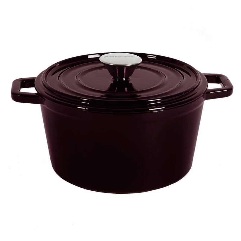 Wonderchef Ferro Cast-Iron Casserole with Lid- 24cm, 3.6L, 4.5mm Wonderchef Ferro Cast-Iron Casserole with Lid- 24cm, 3.6L, 4.5mm