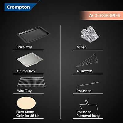 Crompton Tandoori Magic 35 Ltr Oven Toaster Grill (OTG) with Motorissed Rotisserie & Convection