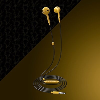 ZEBRONICS DC Black ADAM Edition Buds 30 3.5mm Stereo Bluetooth in Ear Earphone with Inline Microphone for Calling, Volume Control, 14mm Drivers, Stylish eartip Design and 1.2 Meter Durable Cable