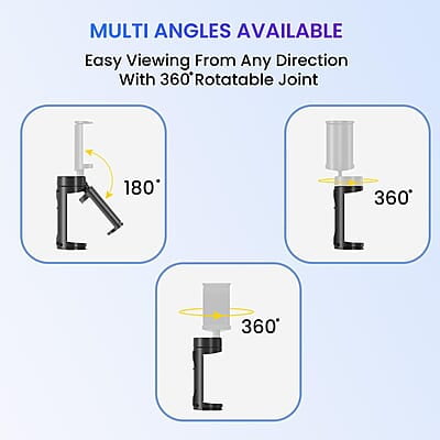 Portronics Mobot Clip Mobile Holder with 360° Adjustable Angles, Light Weight, Pocket Friendly, Mobile Stand for Table